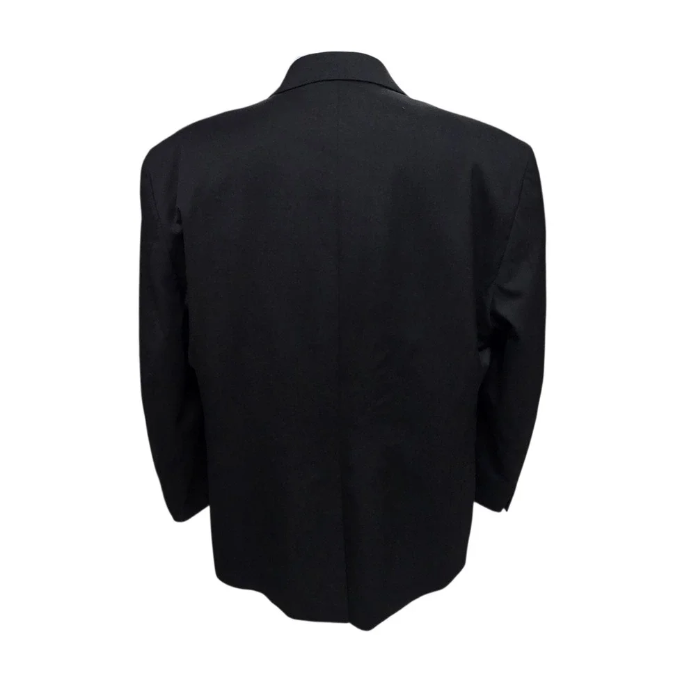 Chaps Blazer 100% Wool Two Button Sport Coat Black 46R Classic Formal Business